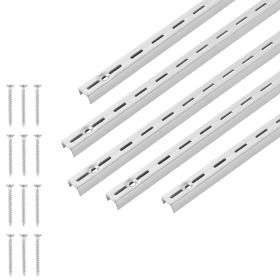 Shelf Pilaster, 39-inch 10 Pack, Upright Wall Shelving System, Heavy Duty Support System Single Slot Shelf Rails, 40 Screws Included