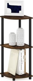 3-Tier Corner Bookshelf, Display Storage Shelves with Open Shelves, for Organization and Storage, Living Room, Home Office, Garage, Amber Pine