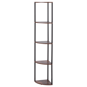 5-Tier Corner Shelf with LED Lighting, 64" Tall Display Unit with Adjustable Multi-Color Lights Controlled by Remote or App for Bedroom, Living R