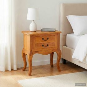 Side Table Natural 23.82 x 11.81 x 24.02 in Solid Mahogany Wood