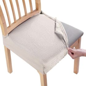 4Pack Waterproof Dining Chair Slipcovers Stretch Chair Seat Slipcovers Removable Washable Jacquard Seat Covers For Dining Room (Option: Beige)