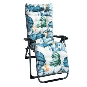 1Pc Chaise Lounger Cushion Recliner Rocking Chair Sofa Mat Deck Chair Cushion Chair Not Inlcuded  Standard Type (Option: WhiteBlueLeaf-Standard)