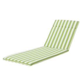 Two Salem Outdoor Lounge Chair Cushions, Lounge Chair Not Included. (Option: WhiteGreen)