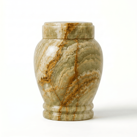 Multi green onyx cremation urn (size: 2.0)