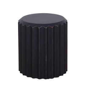 Afterglow Terrafab Material Outdoor Round Side Table, Natural Decorative Garden Stools, Unique End Table for Living Room Bedroom Patio Home Decor (Color: Black, Material: Terrafab)