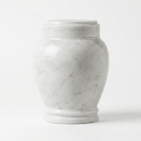 Luna - carrara white marble urn (size: 3.0)