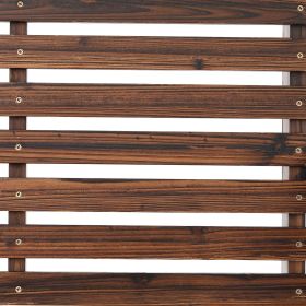 Wooden Porch Swing 4.5 ft, Patio bench swing for Courtyard & Garden, Upgraded 880 lbs Strong Load Capacity (Color: Carbonization Color, Seat Length: 4.5 ft)
