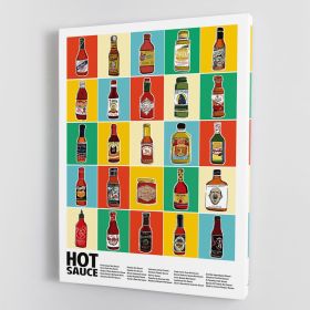 Hot Sauce Squares Standard Wall Art Canvas Print or Poster (Type: Poster Print, size: 24" x 16" / 60cm x 40cm approx)